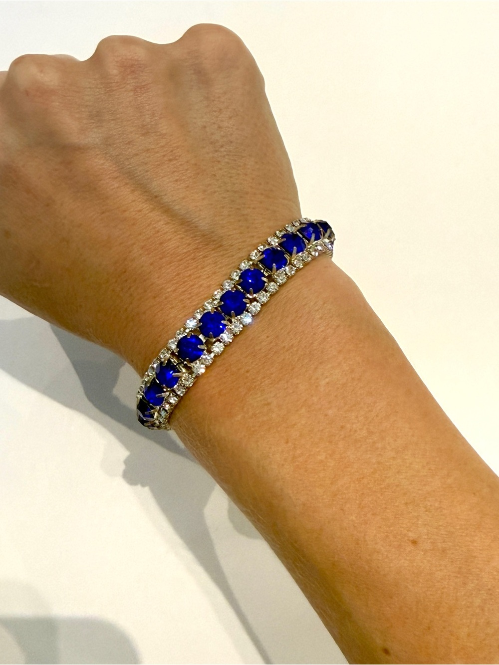 Blue Crystal Tennis Bracelet - Pageant Prom Homecoming